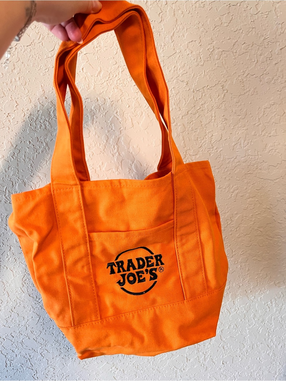 Trader Joe’s mini Halloween Orange Canvas Tote Bag